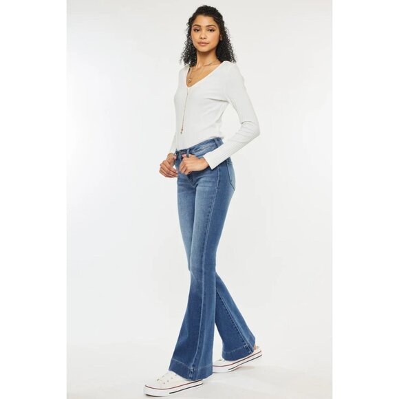 KanCan Women's Roxanne High Rise Flare Jeans Medium Wash - Sz 13/30 - Picture 1 of 7